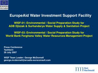 EuropeAid Water Investment Support Facility