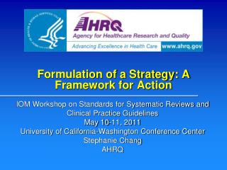 Formulation of a Strategy: A Framework for Action