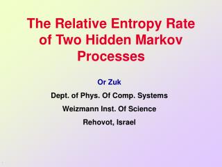 The Relative Entropy Rate of Two Hidden Markov Processes