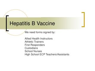 Hepatitis B Vaccine