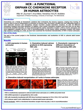 HCR : A FUNCTIONAL ORPHAN CC CHEMOKINE RECEPTOR IN HUMAN ASTROCYTES