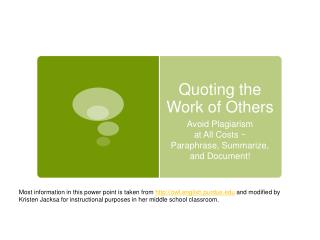 Quoting the Work of Others