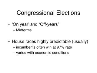 Congressional Elections