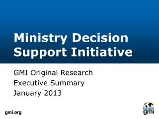 Ministry Decision Support Initiative