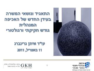 התאגיד ונושאי המשרה בעידן החדש של האכיפה המנהלית גודש חקיקתי ורגולטורי