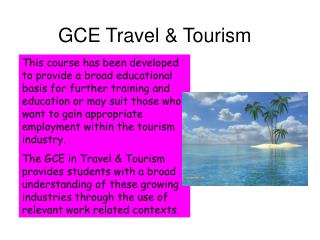 GCE Travel &amp; Tourism