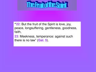 The Fruit of the Spirit
