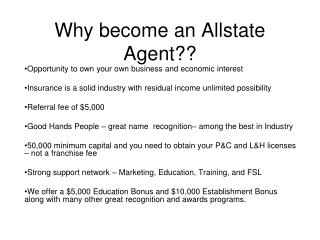 Why become an Allstate Agent??