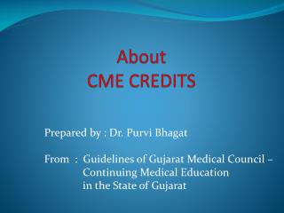 About CME CREDITS