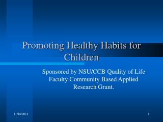 Promoting Healthy Habits for Children