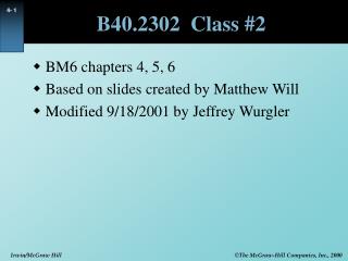B40.2302 Class #2