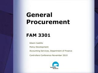 General Procurement FAM 3301