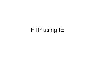 FTP using IE