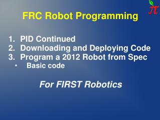 FRC Robot Programming