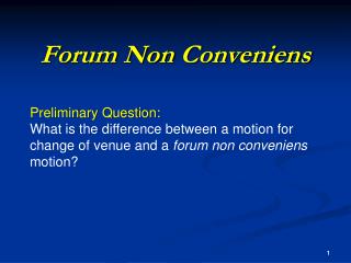 Forum Non Conveniens