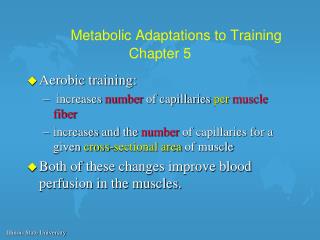 Metabolic Adaptations to Training Chapter 5