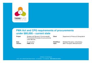 FMA Act and CPG requirements of procurements under $80,000 – current state