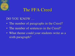 The FFA Creed