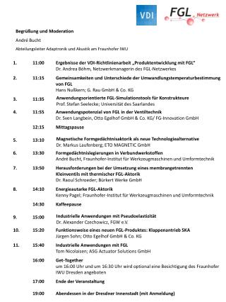 Ppt Begrussung Und Moderation Andre Bucht Abteilungsleiter Adaptronik Und Akustik Am Fraunhofer Iwu Powerpoint Presentation Id 6674127