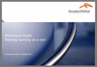 Working at height Walking/ working on a roof