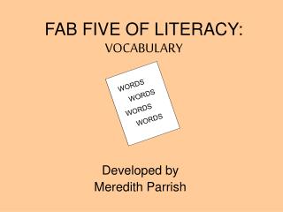 FAB FIVE OF LITERACY: VOCABULARY