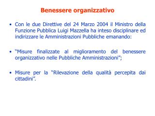 Benessere organizzativo