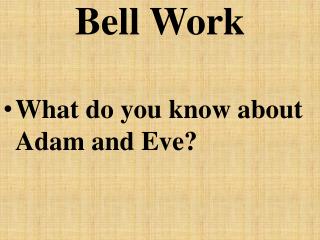 Bell Work