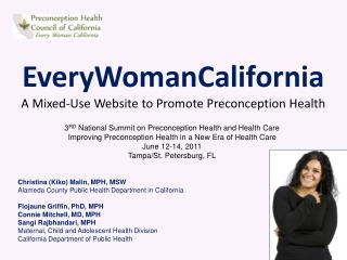 EveryWomanCalifornia A Mixed-Use Website to Promote Preconception Health