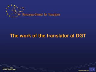 The work of the translator at DGT