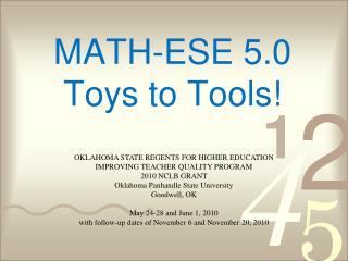 MATH-ESE 5.0 Toys to Tools!