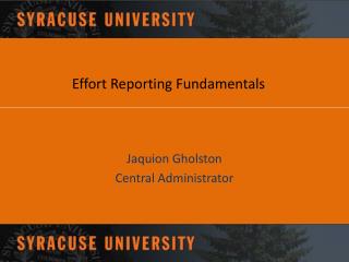 Effort Reporting Fundamentals