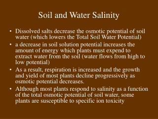 Soil and Water Salinity