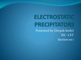 ELECTROSTATIC PRECIPITATORS