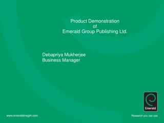 Product Demonstration of Emerald Group Publishing Ltd.