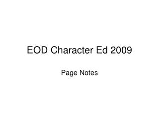 EOD Character Ed 2009