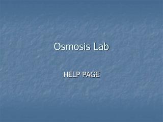 Osmosis Lab