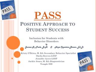 PASS Positive Approach to Student Success