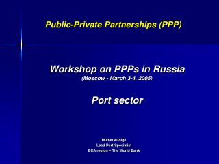 Public-Private Partnerships (PPP)