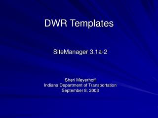 DWR Templates