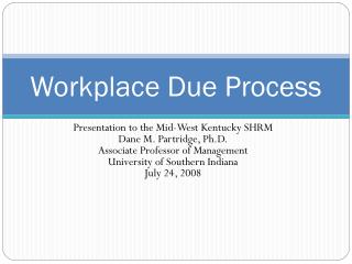 Workplace Due Process