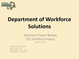 Department of Workforce Solutions