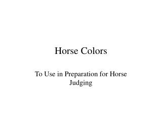 Horse Colors