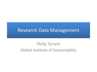 Research Data Management