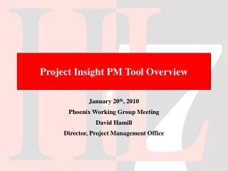 Project Insight PM Tool Overview