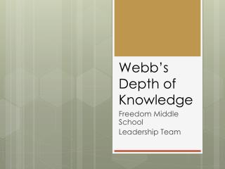 Webb’s Depth of Knowledge