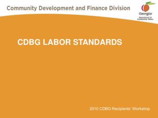 CDBG LABOR STANDARDS