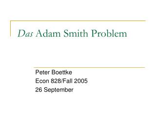 Das Adam Smith Problem