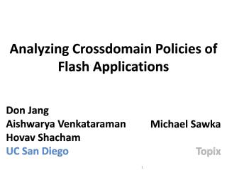 Analyzing Crossdomain Policies of Flash Applications
