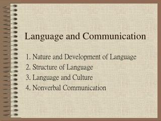 Language and Communication