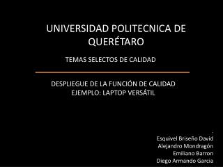 UNIVERSIDAD POLITECNICA DE QUERÉTARO